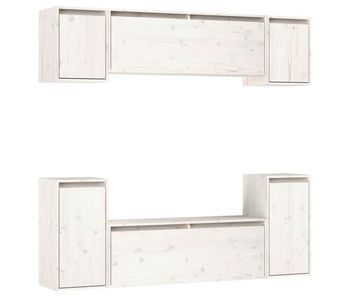Muebles para tv 6 piezas madera maciza de pino blanco