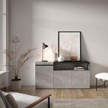 Aparador efecto madera cemento 150x35x75cm