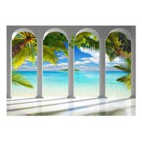 papel pintado 3d - sea behind columns 150x105 cm