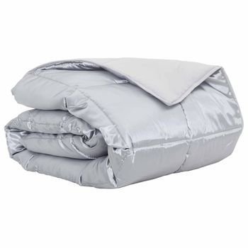 Edredón | Duvet De Verano Plateado 220 X 240 Cm Satén Y Microfibra