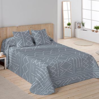 Sandal - Colcha Bouti Estampada - Microfibra - Extra - Suave - Gramaje 70 Gramos - Cama 180 - Nauek Grey