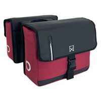 alforjas de negocios para bicicleta lona rojo y negro 30 l willex