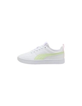 Zapatillas Puma Rickie Jr, White-Apple Spri, Niño