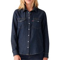 levis camisa iconic western dark indigo - flat finish para mujer