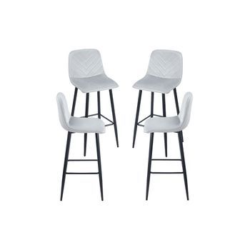 Pack 4 Taburetes Coyal Black Terciopelo De Terciopelo 108.50*47.50*44 Cm - Gris