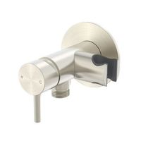 mezclador de pared en acero 316l inox satinato con soporte para doccino