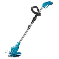 dam desbrozadora 12v con 10000rpm 400w de potencia y  doble bateria 4500mah 2 alturas 120x7x10 cm color azul