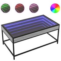 mesa de centro con infinity led gris sonoma 90x50x41 cm vidaxl