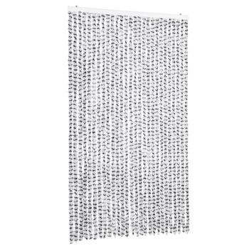 Cortina Antimoscas Chenilla Gris Claro Y Gris Oscuro 118x220 Cm Vidaxl
