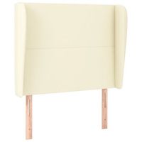 cabecerorpanel de cabecero con orejas de cuero sintetico crema 103x23x118128cm