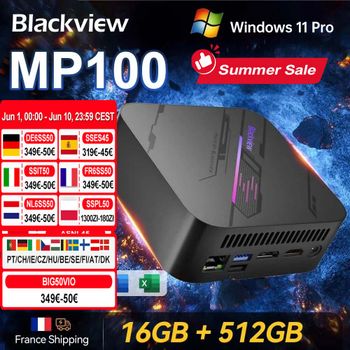 Blackview MP100 Mini PC 7430U 16GB DDR4 512GB SSD WiFi 6 Windows 11 Pro AMD Mini ordenador de 6 núcleos y 12 hilos BT5.2