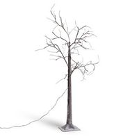 arbol de navidad 64 led 150 cm blanco calido marron oscuro