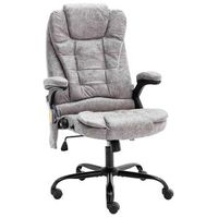 silla de oficina de masaje piel de ante sintetica gris claro vidaxl