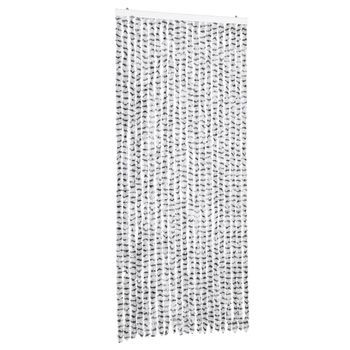 Cortina Antimoscas Chenilla Gris Claro Y Gris Oscuro 90x200 Cm Vidaxl