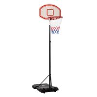 homcom canasta de baloncesto soporte de baloncesto ajustable en altura con ruedas rellenable con agua negro