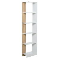 estanteria de almacenamiento 45x21x170 cm roble blanco