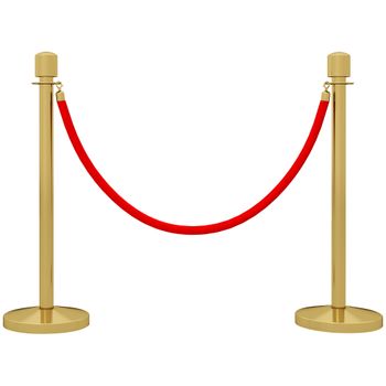HOMCOM Juego de 2 Postes Separadores de Acero Inoxidable con Cuerda de Terciopelo Roja de 1,5 m y Base Rellenable Dorado