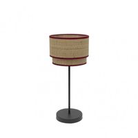 fabrilamp lampara sobremesa de color naturalrojo modelo roque 1 luz