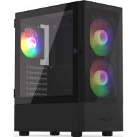 caja pc krux vako rgb atx con ventiladores rgb y panel de cristal templado