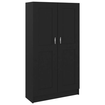 Armario de libros madera negro 82,5x30,5x150 cm