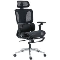 homcom silla de oficina ergonomica con reposabrazos 6d apoyacabezas y profundidad de asiento ajustables 67 x 71 x 133 cm negro