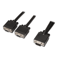 aisens cable bifurcador svga hdb15m-2xhdb15h negro 45 cm