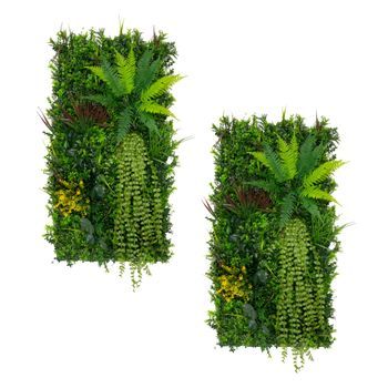 Panel De Pared De Jardín Vertical Artificial Alina - 50cm X 100cm (set 2 Unidades)