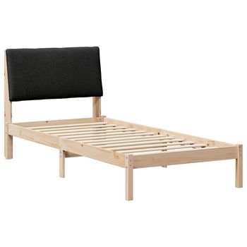 Cama Individual | Cama Para Adulto | Estructura De Cama Con Cabecera Marrón Y Negro 100 X 200 Cm