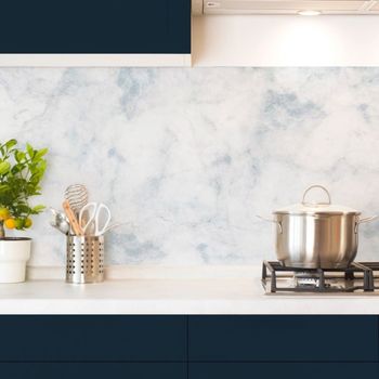 Frente de cocina en aluminio - 240 x 50 cm - azul