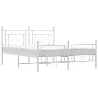 cama matrimonial  cama para adultos  estructura cama metal con cabecero y estribo blanco 150x200 cm cfw766601