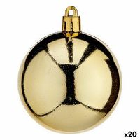 set de bolas de navidad dorado plastico 6 x 7 x 6 cm 20 unidades
