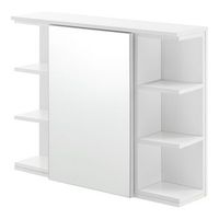 mueble de pared para bano - 64 x 80 x 20 cm - armario colgante de almacenamiento con espejo - auxiliar de bano - blanco encasa