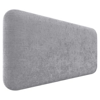Dhome Cabecero Tapizado En Lana Liso Redondeado Para Pared Acústicos Cabeceros Absorbentes Cabezal Cama Dormitorio (gris Claro, 90cm)