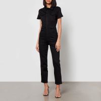 good american the fit for success stretch-denim jumpsuit - xs