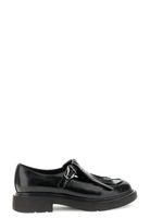 mocasines slip-on con flecos efecto piel arrugada brillante black 39