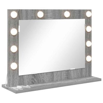 Espejo De Tocador Rectangular Gris Sonoma 60 X 45 X 18 Cm Vidaxl