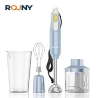 juego de batidora de mano 4 en 1 batidora de mano de inmersion con cuchillas de acero inoxidable para mezclar alimentos en la cocina principiante azul claro