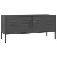 mueble tv  mueble de salon  armario tv de acero gris antracita 105x35x50 cm