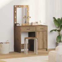 mesa de tocador 2 uds roble artisan 50 x 41 x 135 cm vidaxl
