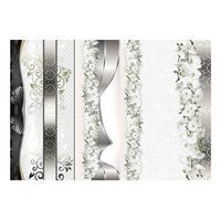 papel pintado 3d - desfile de orquideas en tonos de gris 350x245 cm