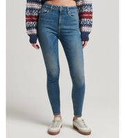 superdry para mujer w7010796a jeans pitillo de talle alto de algodon organico azul 2932 denim poliester sostenible