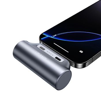 USAMS CD248 3000mAh Mini Enchufe de Cola Banco de Potencia Portátil Conector Type-C Batería Externa Carga Rápida para iP