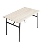 mesa de cocina con sobre de melamina y patas metalicas en color negro