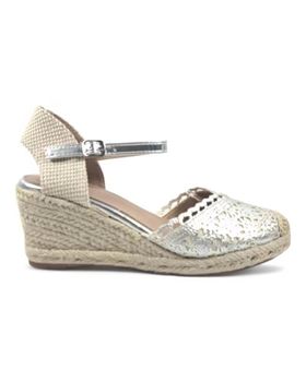 de TIMBOS SANDALIA CUNA ESPARTO MUJER PLATA 131291 PLATEADO