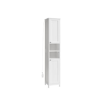 Armario de Baño Alto Moderno Gris Paloma, Blanco Nube