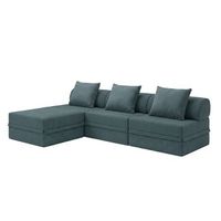 sofa modular 31puff  convertible terciopelo regular azul oscuro