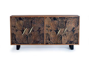 Aparador madera de acacia y detalles en negro 190 cm