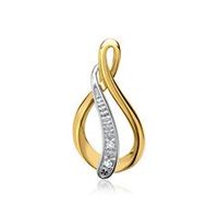 14 quilates colgante de oro amarillo 2 diamantes 0012 ct