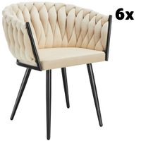 2 sillas de comedor de terciopelo diseno anudado 605x55x75 cm arena
