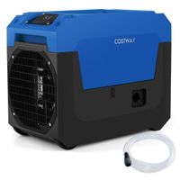 costway deshumidificador comercial de 66l con bomba deshumidificador portatil con manguera de drenaje para sotanos hogares restauracion azul